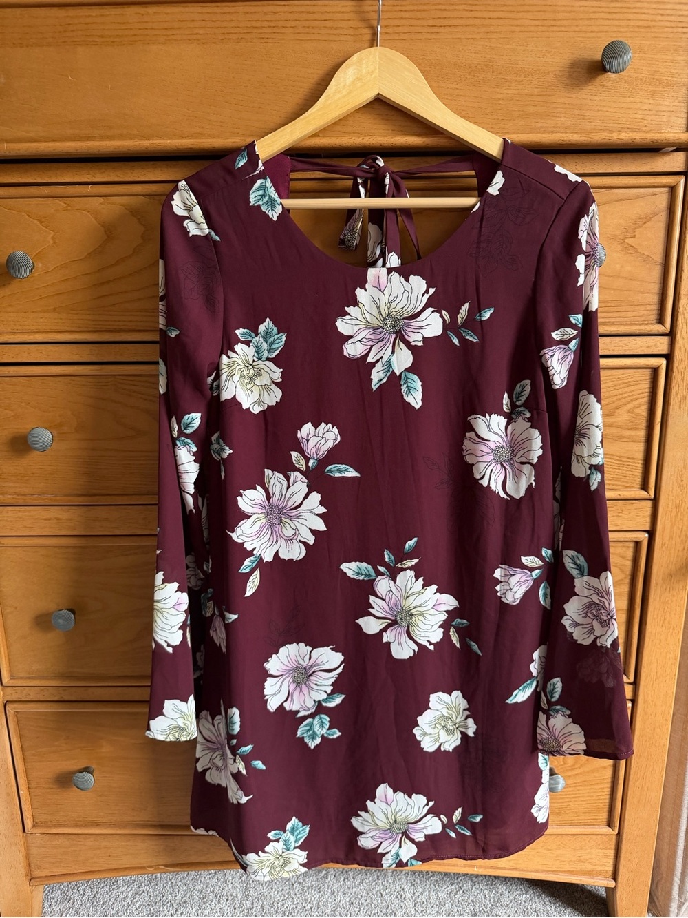 NEW 90s Moody Floral Bell Sleeve Dress Womens Small Whimsigoth Dark Cottagecore